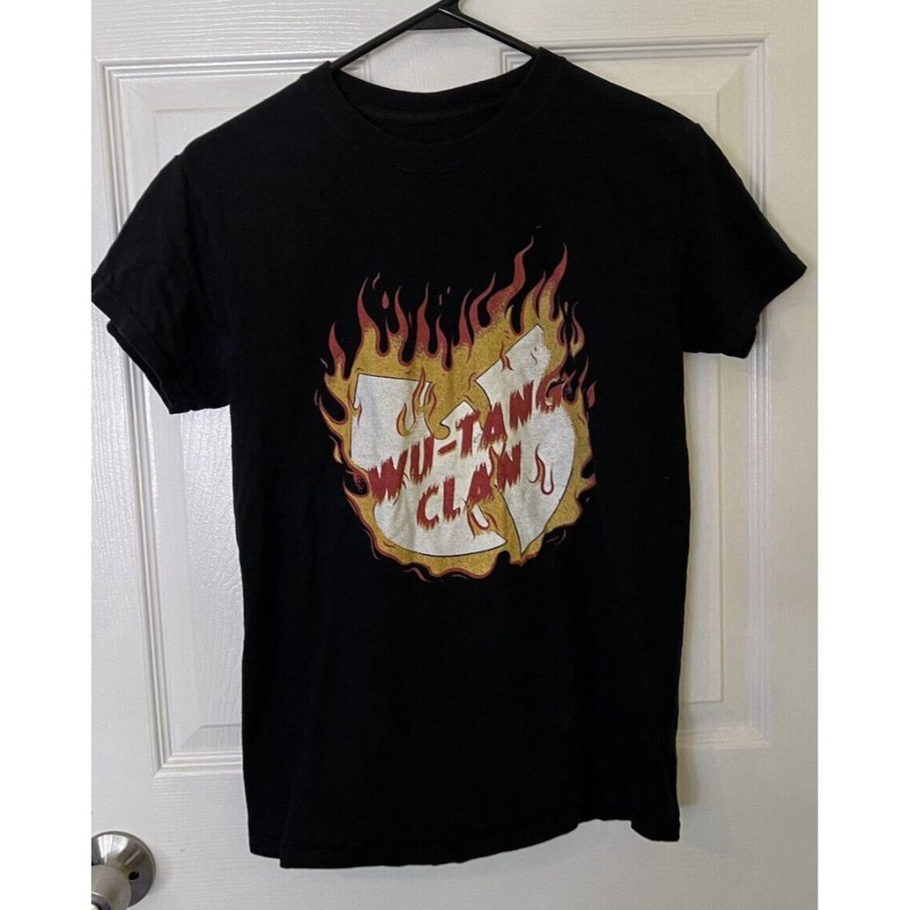 Wu-Tang Clan Size Small Black Short Sleeve T-Shirt Flames Fire